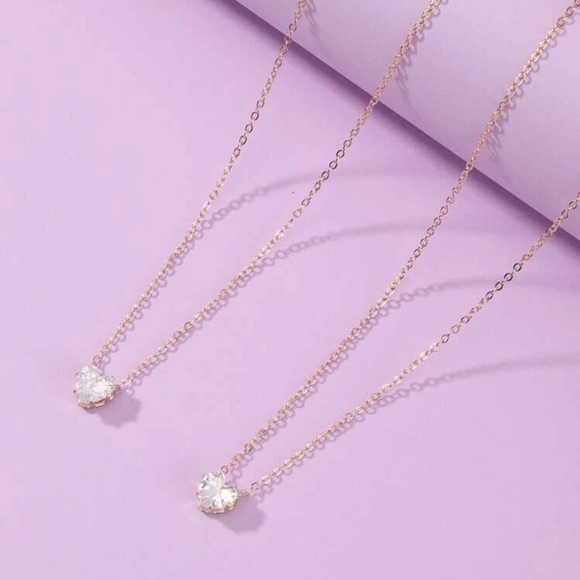 2 heart chain necklaces - Picture 3 of 4